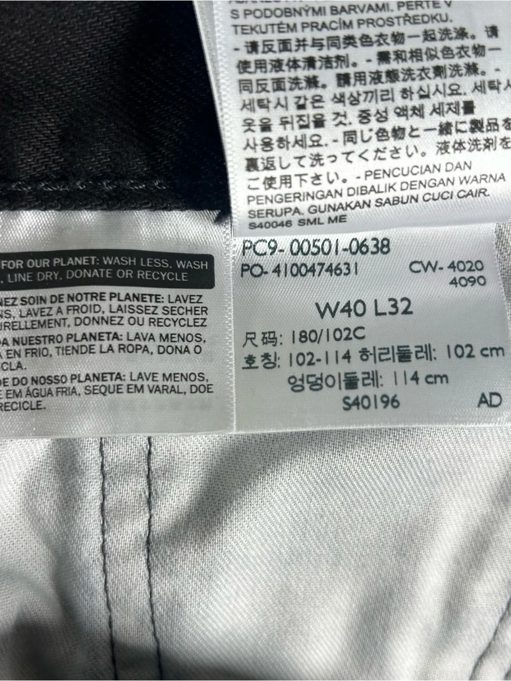Levi's 501 Jeans Men's Size 40x32 Straight Leg Denim Black Jeans Button Fly